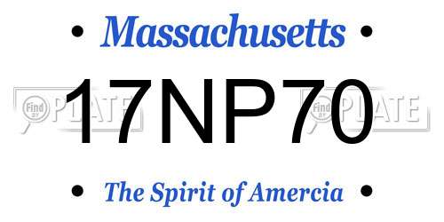 17NP70 Massachusetts License Plate
