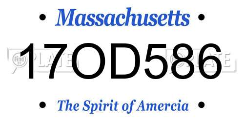 17OD586 Massachusetts License Plate