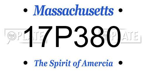 17P380 Massachusetts License Plate