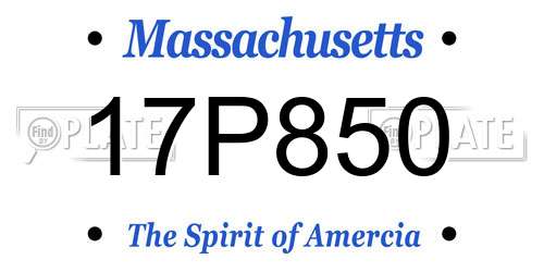 17P850 Massachusetts License Plate