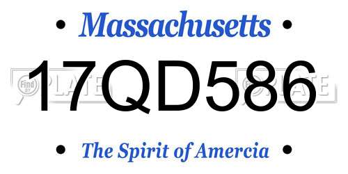 17QD586 Massachusetts License Plate