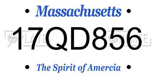 17QD856 Massachusetts License Plate
