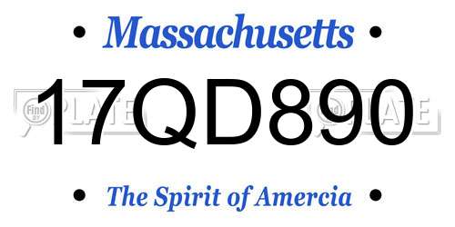 17QD890 Massachusetts License Plate