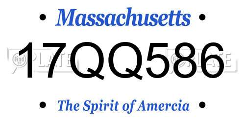 17QQ586 Massachusetts License Plate