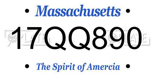 17QQ890 Massachusetts License Plate