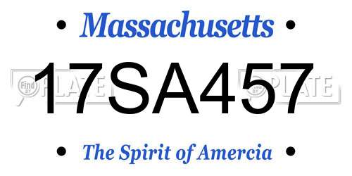 17SA457 Massachusetts License Plate