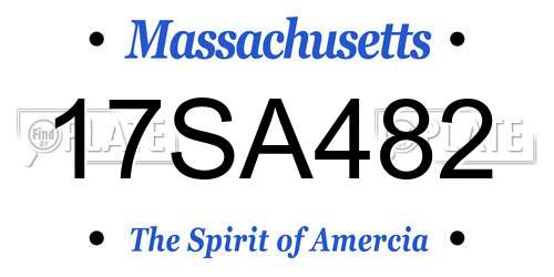 17SA482 Massachusetts License Plate