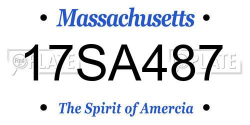17SA487 Massachusetts License Plate