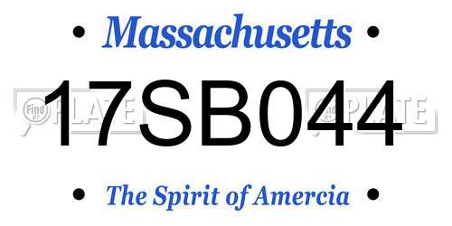 17SB044 Massachusetts License Plate