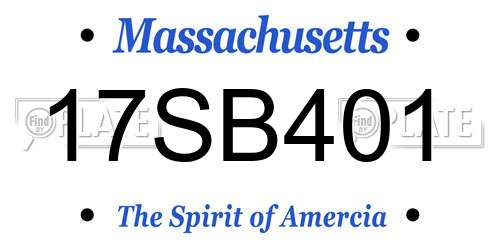 17SB401 Massachusetts License Plate