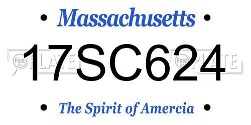 17SC624 Massachusetts License Plate
