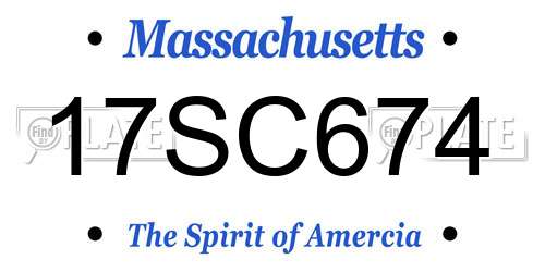 17SC674 Massachusetts License Plate