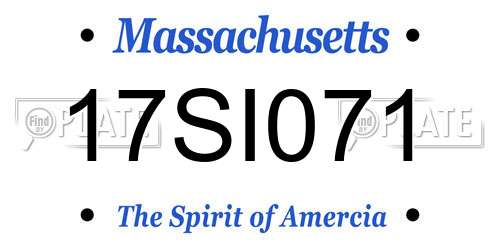 17SI071 Massachusetts License Plate