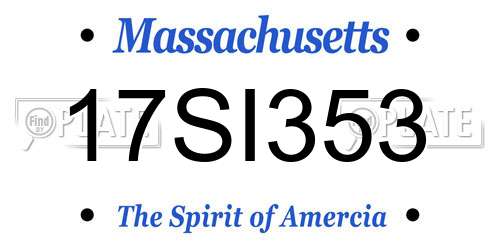 17SI353 Massachusetts License Plate