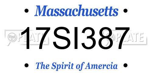 17SI387 Massachusetts License Plate