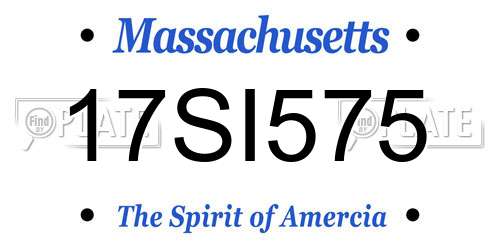 17SI575 Massachusetts License Plate