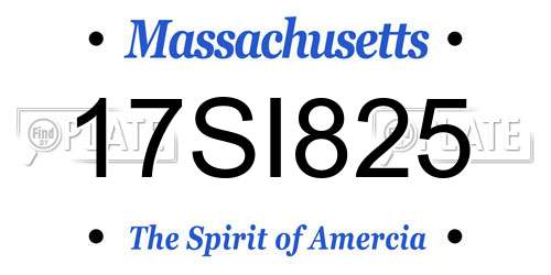 17SI825 Massachusetts License Plate