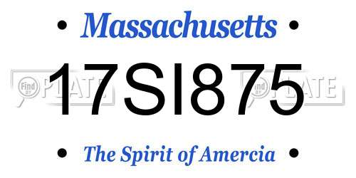 17SI875 Massachusetts License Plate