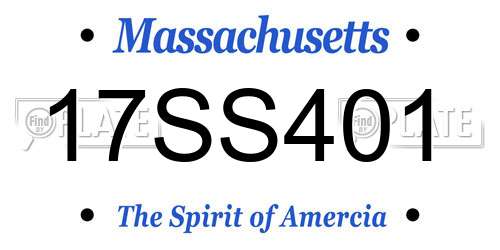 17SS401 Massachusetts License Plate