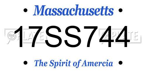 17SS744 Massachusetts License Plate