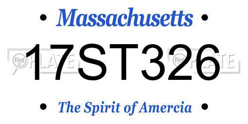 17ST326 Massachusetts License Plate