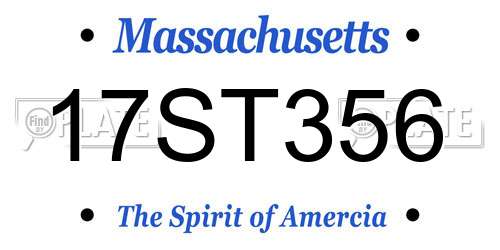17ST356 Massachusetts License Plate