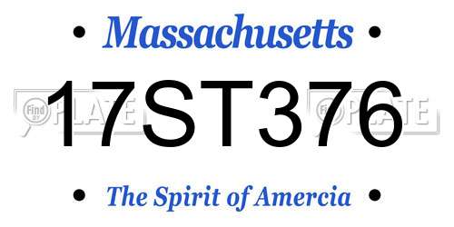 17ST376 Massachusetts License Plate