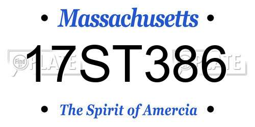 17ST386 Massachusetts License Plate