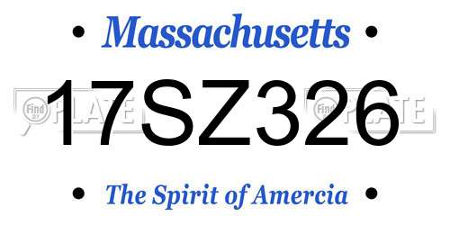 17SZ326 Massachusetts License Plate