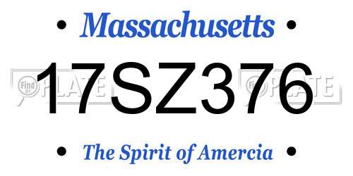 17SZ376 Massachusetts License Plate