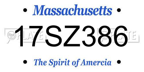 17SZ386 Massachusetts License Plate