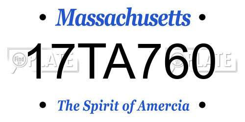17TA760 Massachusetts License Plate