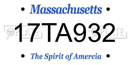 17TA932 Massachusetts License Plate