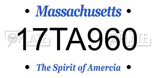 17TA960 Massachusetts License Plate