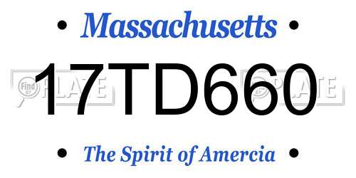 17TD660 Massachusetts License Plate
