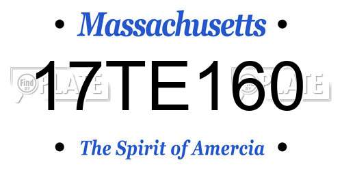 17TE160 Massachusetts License Plate