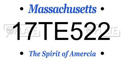 17TE522 Massachusetts License Plate