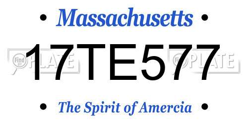 17TE577 Massachusetts License Plate