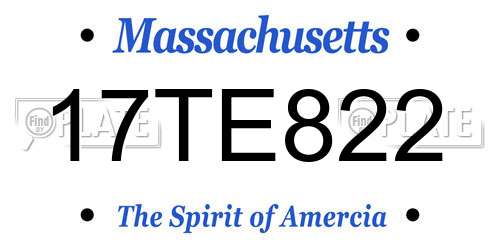 17TE822 Massachusetts License Plate