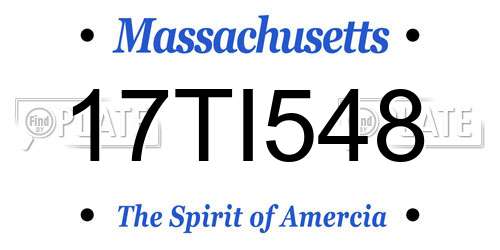 17TI548 Massachusetts License Plate