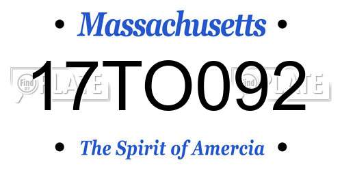 17TO092 Massachusetts License Plate