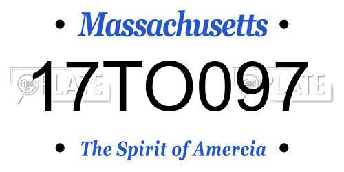 17TO097 Massachusetts License Plate