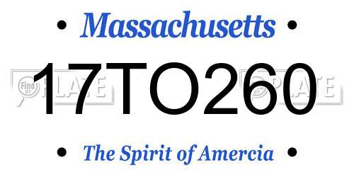 17TO260 Massachusetts License Plate