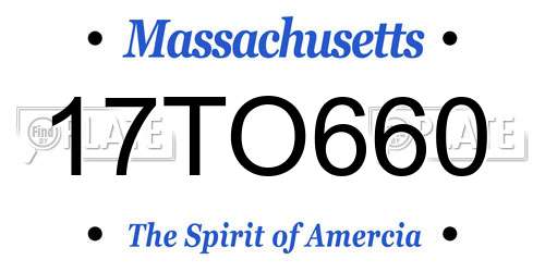 17TO660 Massachusetts License Plate