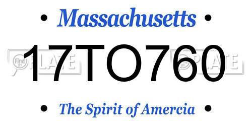 17TO760 Massachusetts License Plate