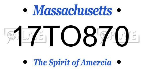 17TO870 Massachusetts License Plate