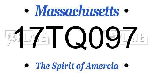 17TQ097 Massachusetts License Plate