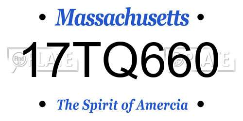 17TQ660 Massachusetts License Plate