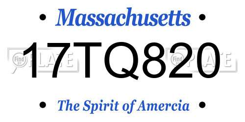 17TQ820 Massachusetts License Plate