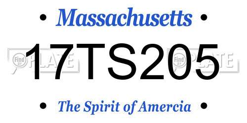 17TS205 Massachusetts License Plate